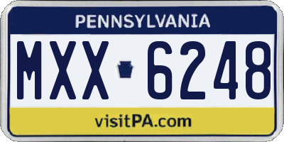 PA license plate MXX6248