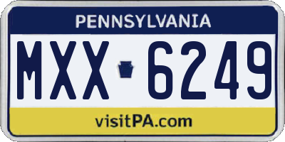 PA license plate MXX6249