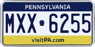 PA license plate MXX6255