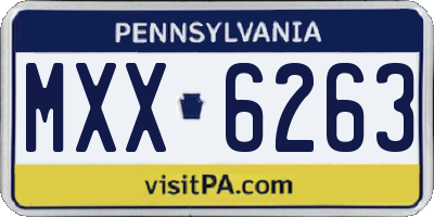 PA license plate MXX6263