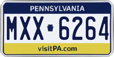 PA license plate MXX6264