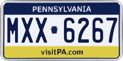 PA license plate MXX6267
