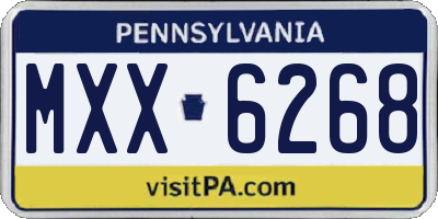 PA license plate MXX6268