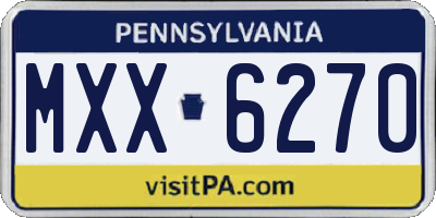 PA license plate MXX6270