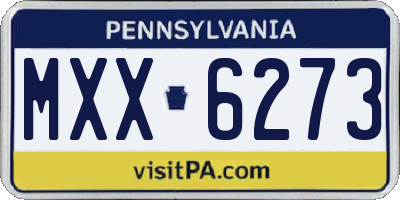 PA license plate MXX6273