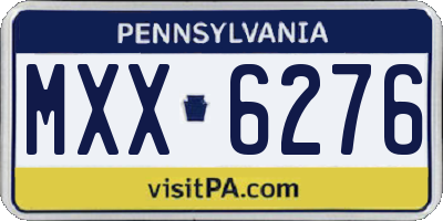 PA license plate MXX6276