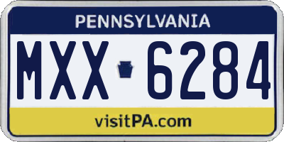PA license plate MXX6284