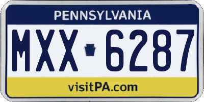 PA license plate MXX6287