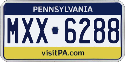 PA license plate MXX6288