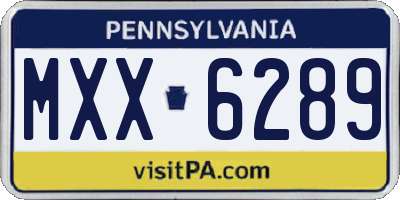 PA license plate MXX6289