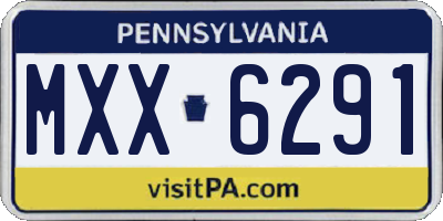 PA license plate MXX6291