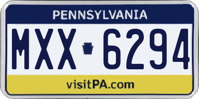PA license plate MXX6294