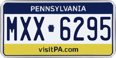 PA license plate MXX6295