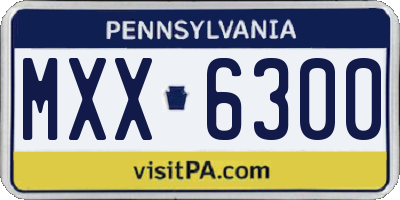 PA license plate MXX6300