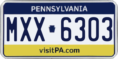 PA license plate MXX6303