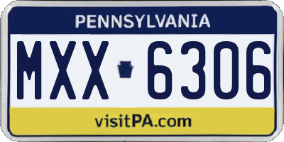 PA license plate MXX6306