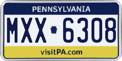 PA license plate MXX6308