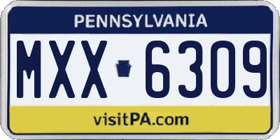 PA license plate MXX6309