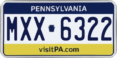 PA license plate MXX6322