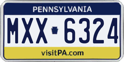 PA license plate MXX6324