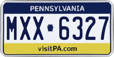 PA license plate MXX6327