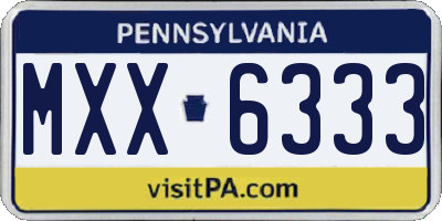 PA license plate MXX6333
