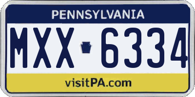 PA license plate MXX6334