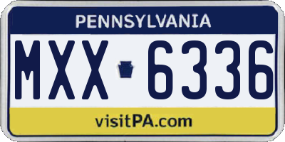 PA license plate MXX6336