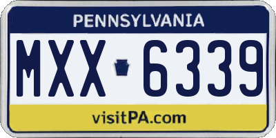 PA license plate MXX6339