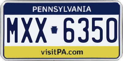 PA license plate MXX6350