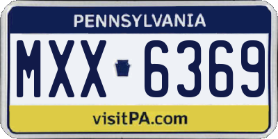 PA license plate MXX6369