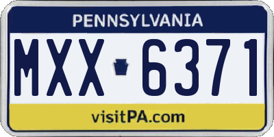 PA license plate MXX6371