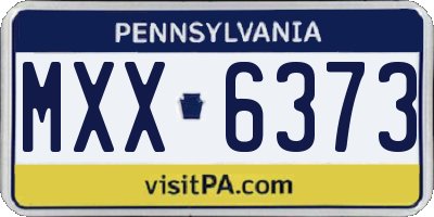 PA license plate MXX6373