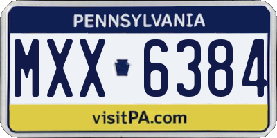 PA license plate MXX6384