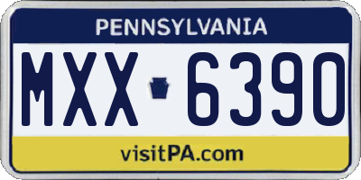 PA license plate MXX6390