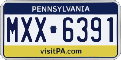 PA license plate MXX6391