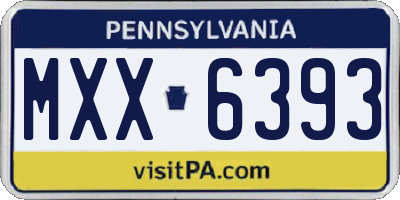PA license plate MXX6393