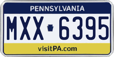 PA license plate MXX6395