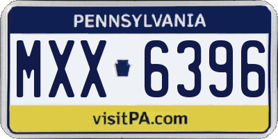 PA license plate MXX6396
