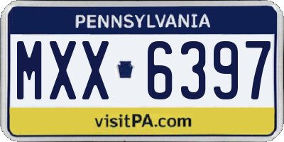 PA license plate MXX6397