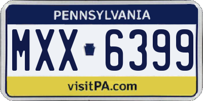 PA license plate MXX6399