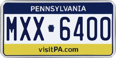 PA license plate MXX6400