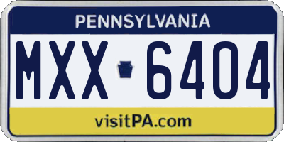 PA license plate MXX6404