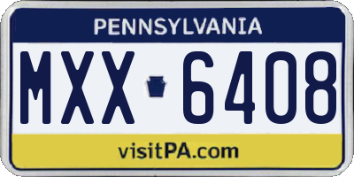 PA license plate MXX6408