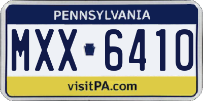 PA license plate MXX6410