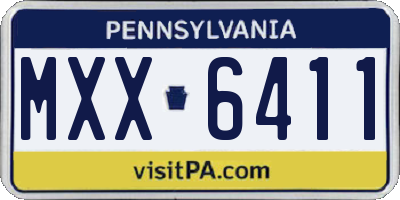 PA license plate MXX6411