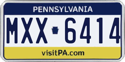 PA license plate MXX6414