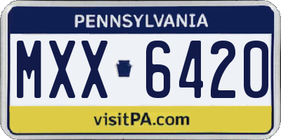 PA license plate MXX6420