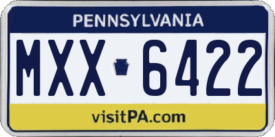 PA license plate MXX6422