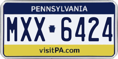 PA license plate MXX6424